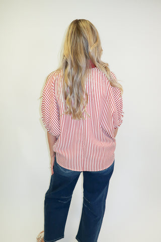 On The Bright Side Striped V-Neck Top