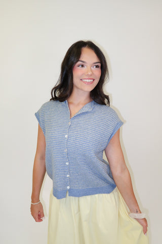 Seaside Stripe Sleeveless Sweater