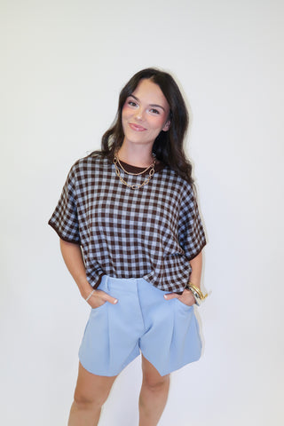 Country Club Check Sweater Top