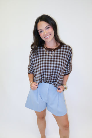 Country Club Check Sweater Top