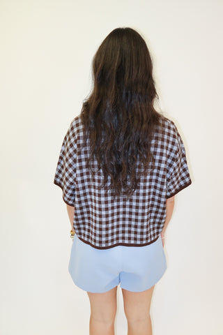 Country Club Check Sweater Top