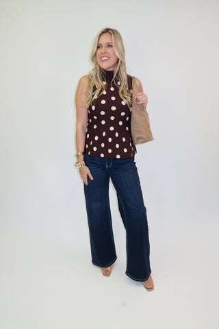 All The Charm Polka Dot Peplum Top