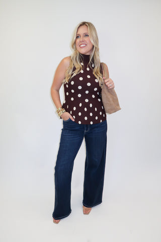 All The Charm Polka Dot Peplum Top