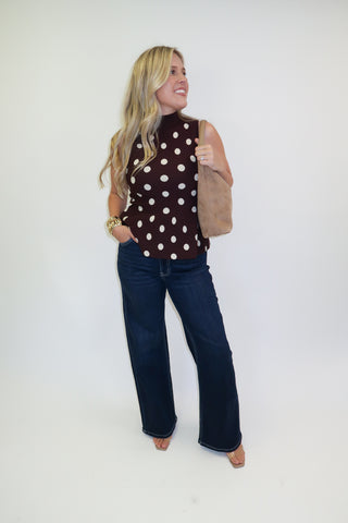 All The Charm Polka Dot Peplum Top