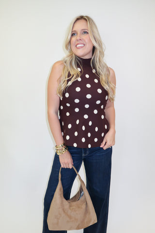 All The Charm Polka Dot Peplum Top