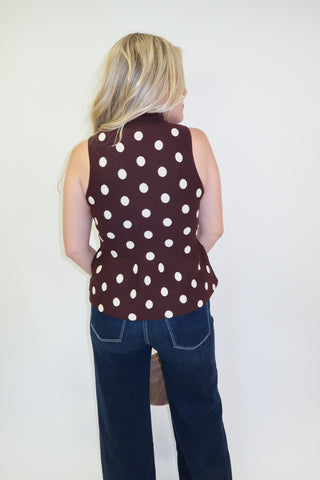 All The Charm Polka Dot Peplum Top
