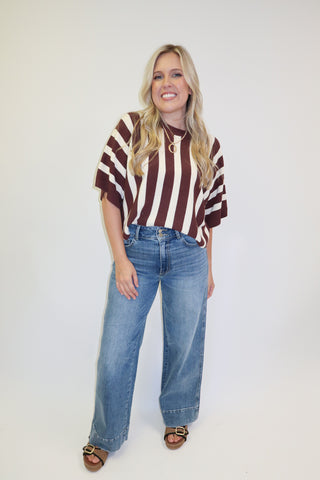 Headed Somewhere Vertical Stripe Knit Top
