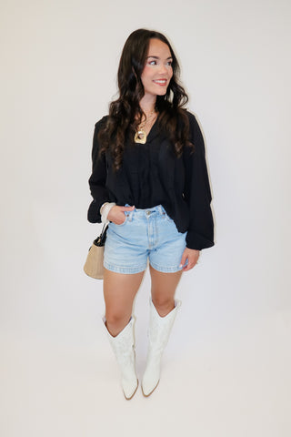 Take The Compliment Ruffle Front Blouse