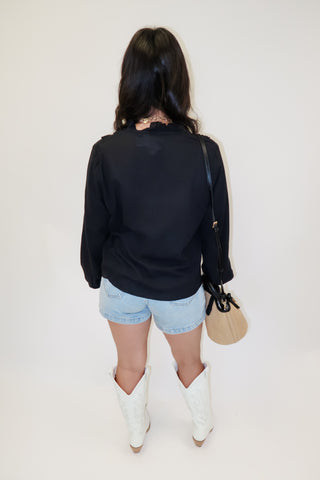 Take The Compliment Ruffle Front Blouse