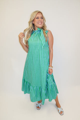 Along The Way Stripe Midi Dress