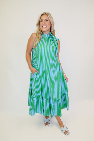 Along The Way Stripe Midi Dress
