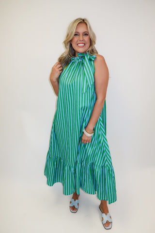 Along The Way Stripe Midi Dress