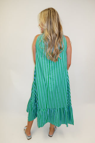 Along The Way Stripe Midi Dress