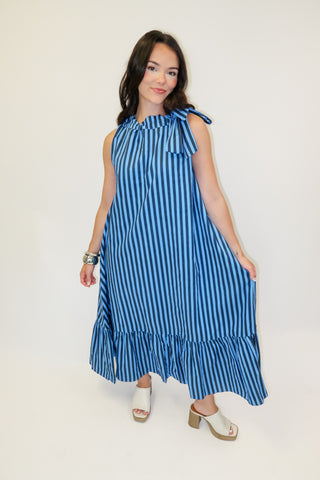 Along The Way Stripe Midi Dress