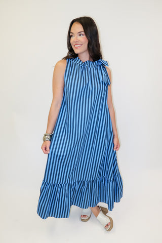 Along The Way Stripe Midi Dress