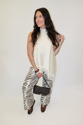 Wild Intentions Brown Zebra Print Jeans