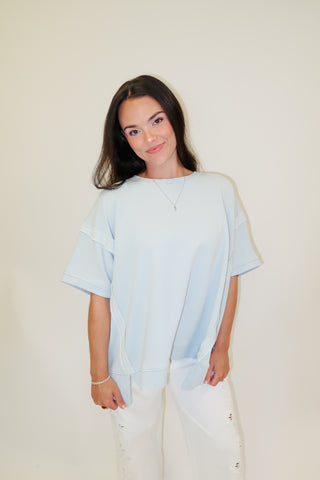 Morning Coffee Exposed Seam Top