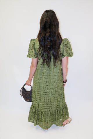 Autumn Affair Eyelet Midi Dress