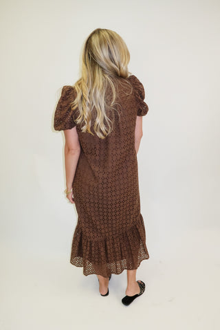 Autumn Affair Eyelet Midi Dress