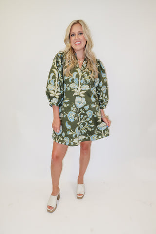 Sunlit Garden Floral Dress