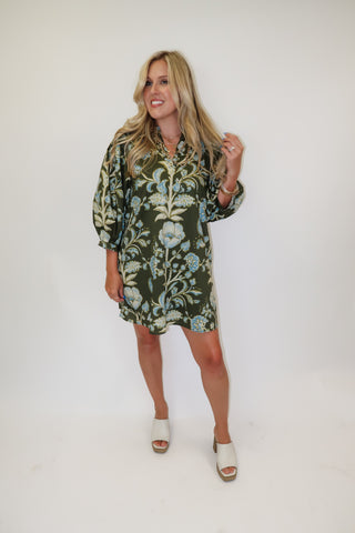 Sunlit Garden Floral Dress