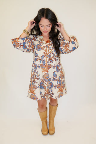 Sunlit Garden Floral Dress
