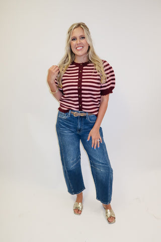 Out And About Two Tone Stripe Cardigan