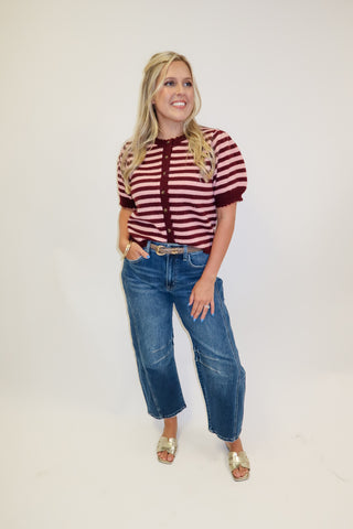 Out And About Two Tone Stripe Cardigan