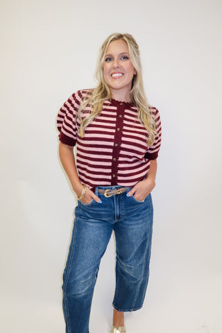 Out And About Two Tone Stripe Cardigan