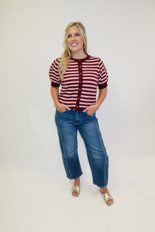 Out And About Two Tone Stripe Cardigan