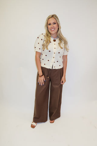 Spotted In Town Polka Dot Puff Sleeve Cardigan