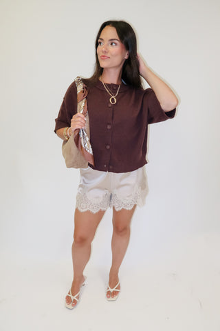 Front Porch Boxy Button Front Cardigan