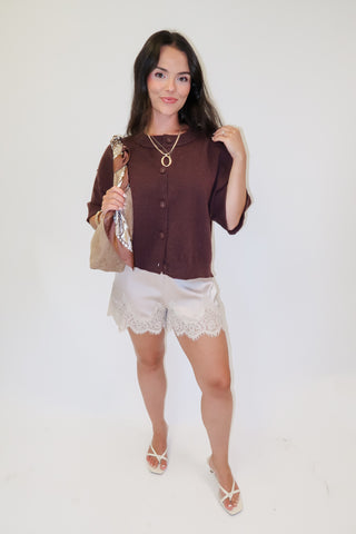 Front Porch Boxy Button Front Cardigan