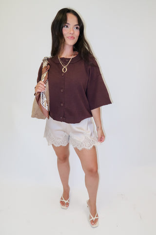 Front Porch Boxy Button Front Cardigan