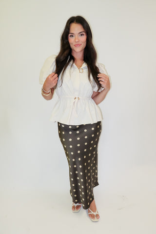 Defined By Style Drawstring Waist Top