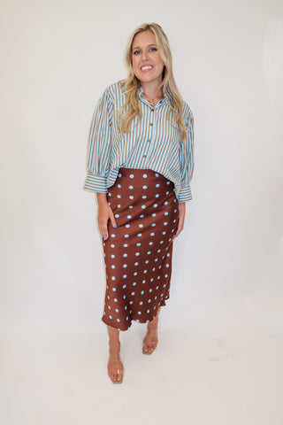Sunday Routine Two Tone Stripe Blouse