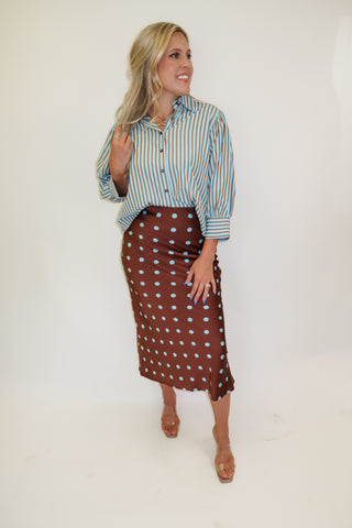 Sunday Routine Two Tone Stripe Blouse