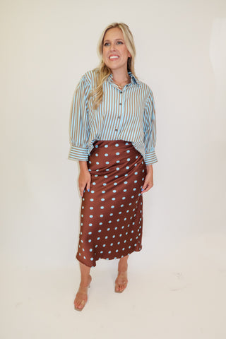 Sunday Routine Two Tone Stripe Blouse