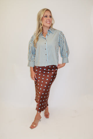 Sunday Routine Two Tone Stripe Blouse