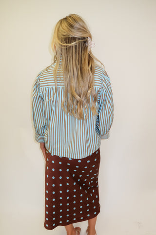Sunday Routine Two Tone Stripe Blouse
