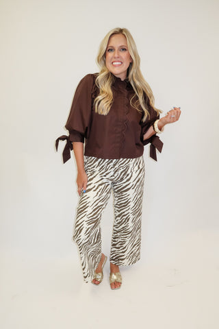 Tied Up Nicely Scallop Edge Top