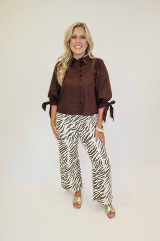 Tied Up Nicely Scallop Edge Top