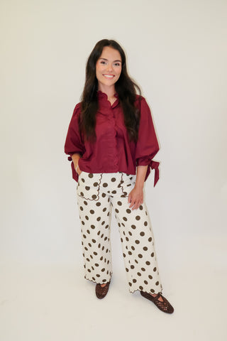 Scallop Polka Dot Pants