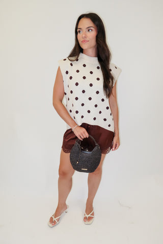 Play It Cool Polka Dot Hi-Low Sweater