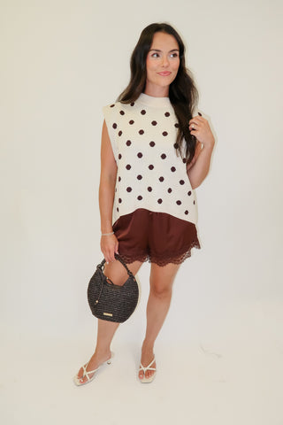 Play It Cool Polka Dot Hi-Low Sweater
