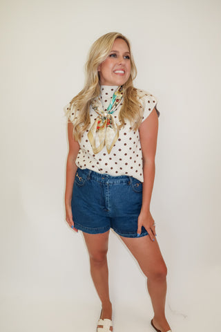 Sweet Spot Sleeveless Polka Dot Knit Sweater Top