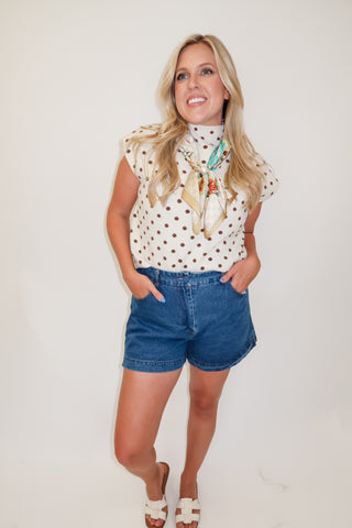 Sweet Spot Sleeveless Polka Dot Knit Sweater Top