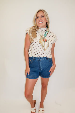 Sweet Spot Sleeveless Polka Dot Knit Sweater Top