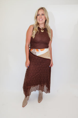 Midnight Romance Sleeveless All Lace Skirt