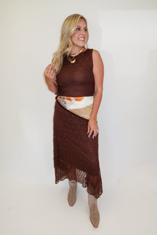 Midnight Romance Sleeveless All Lace Skirt